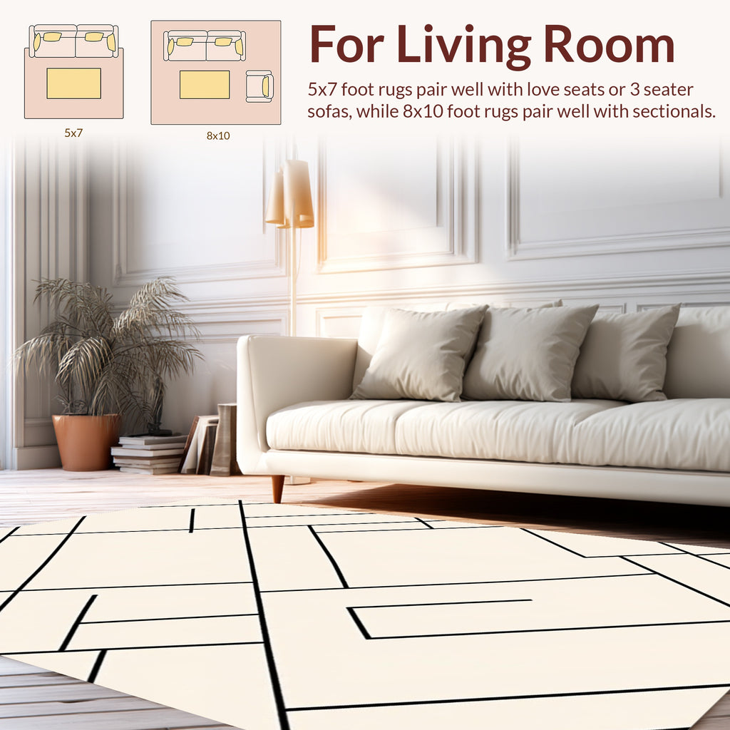 Geometric Lines Abstract Pattern Rug