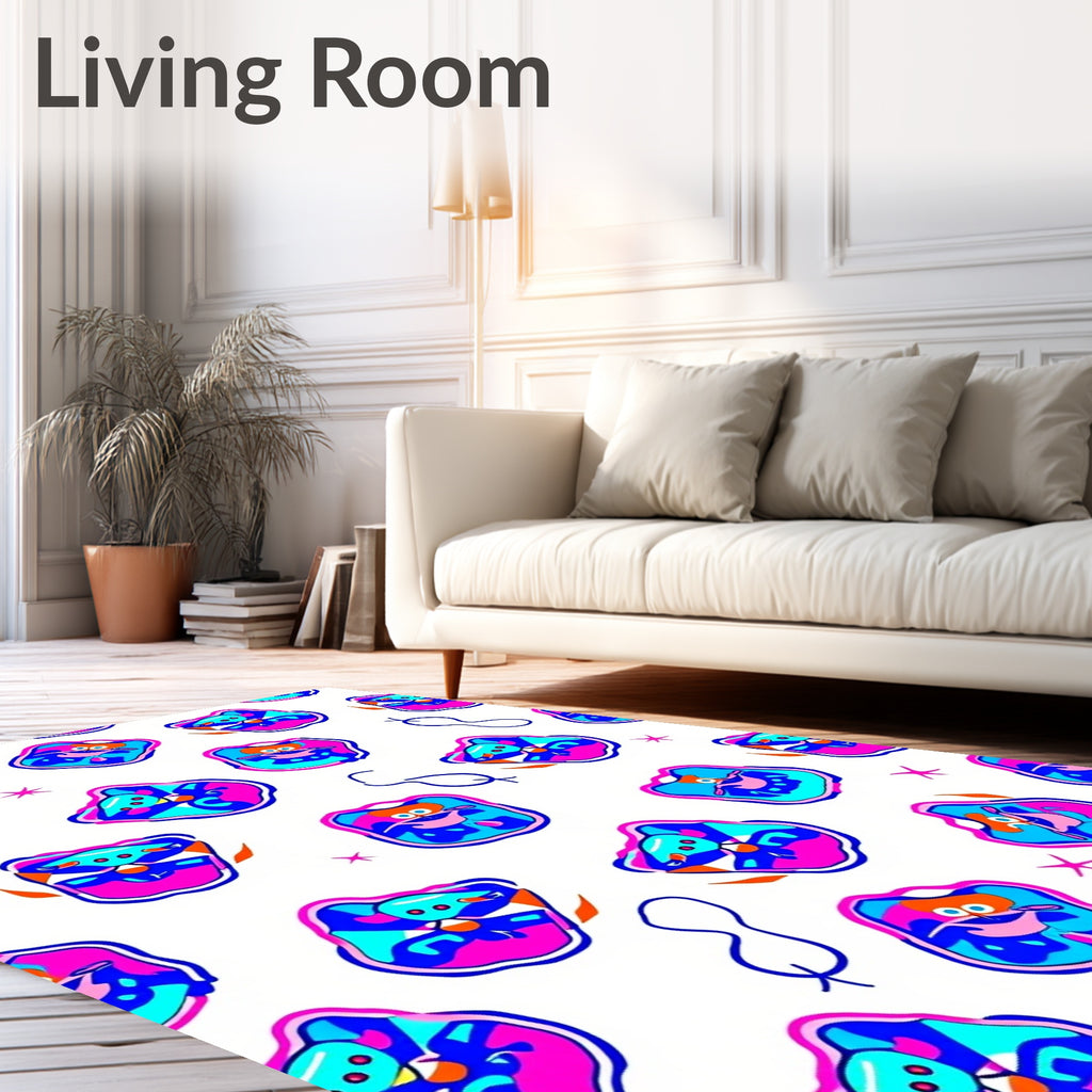 Abstract Funky Character Pattern Rug
