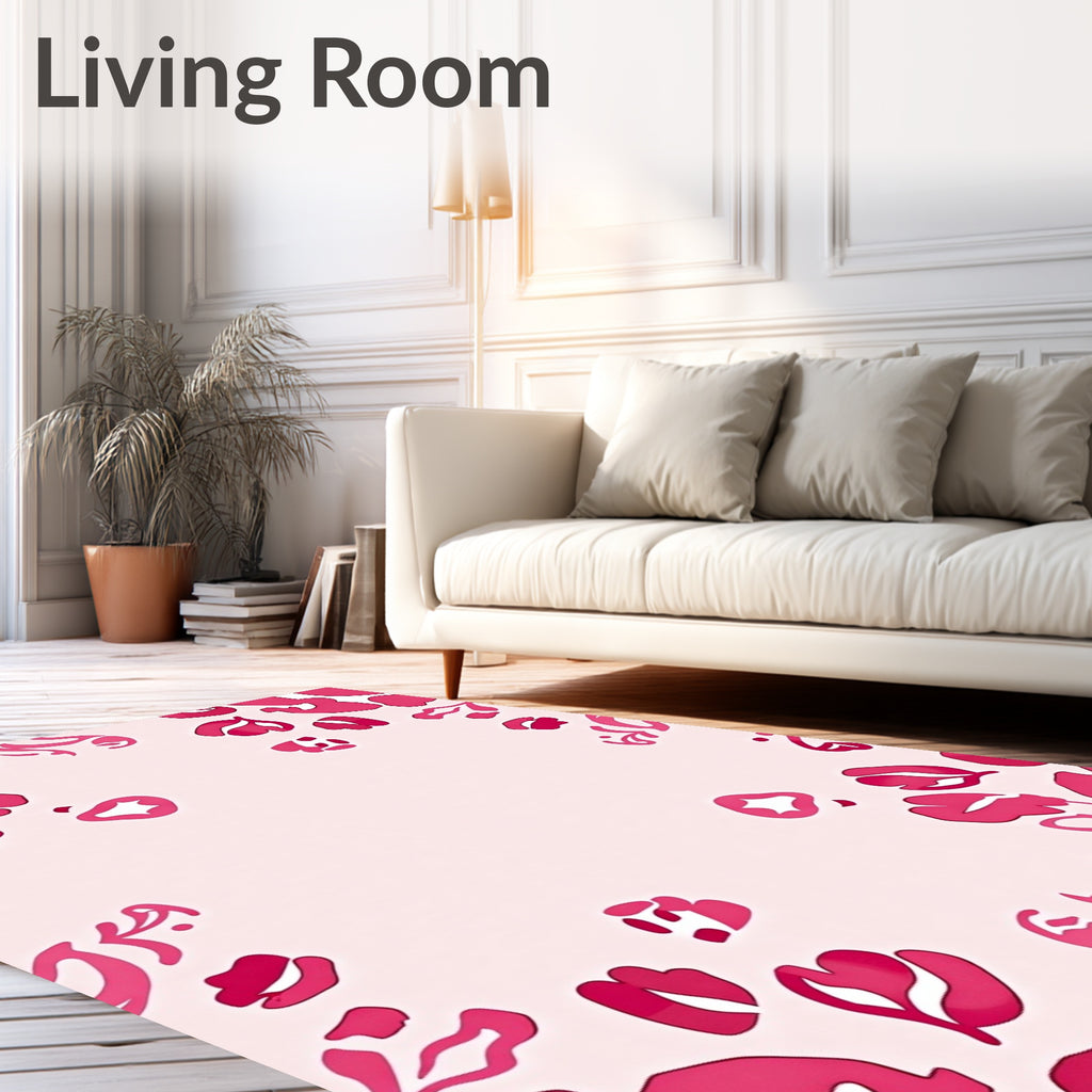 Whimsical Floral Abstract Print Rug