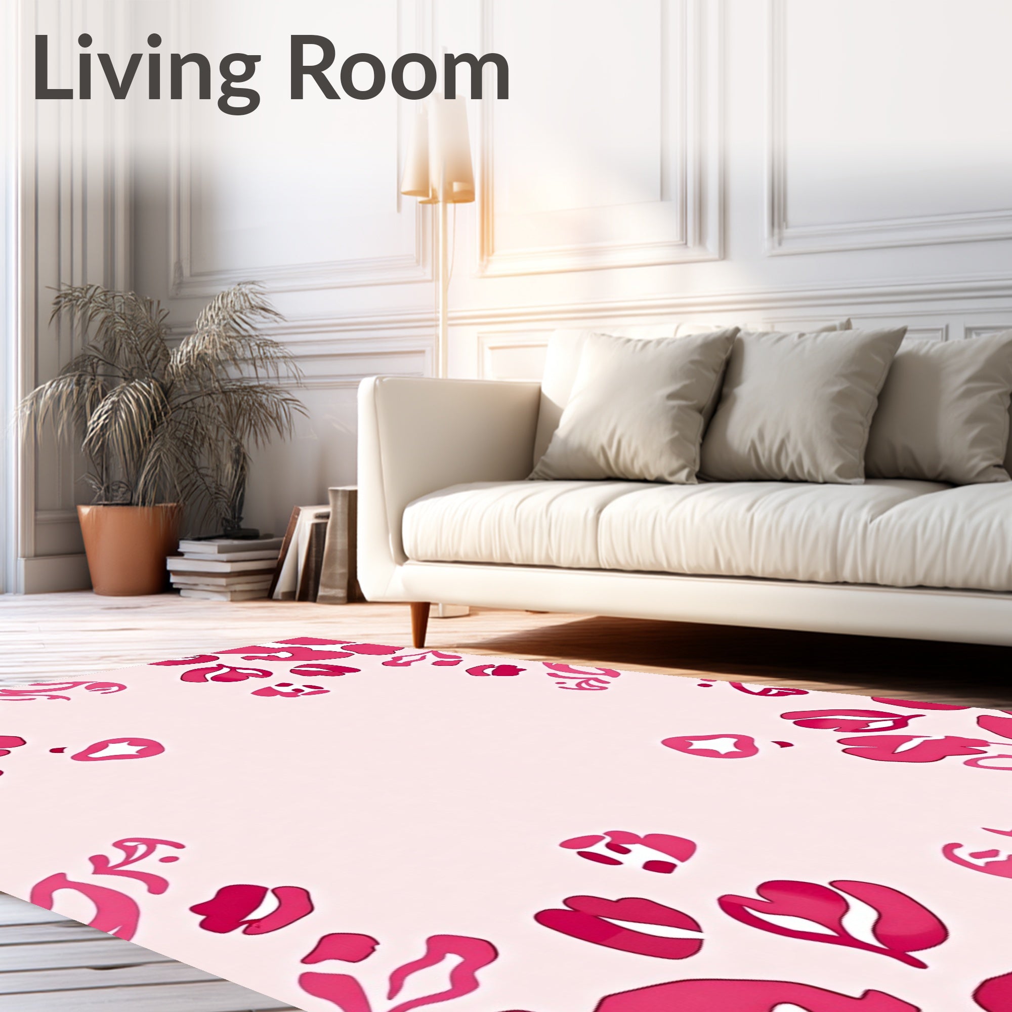 Whimsical Floral Abstract Print Rug
