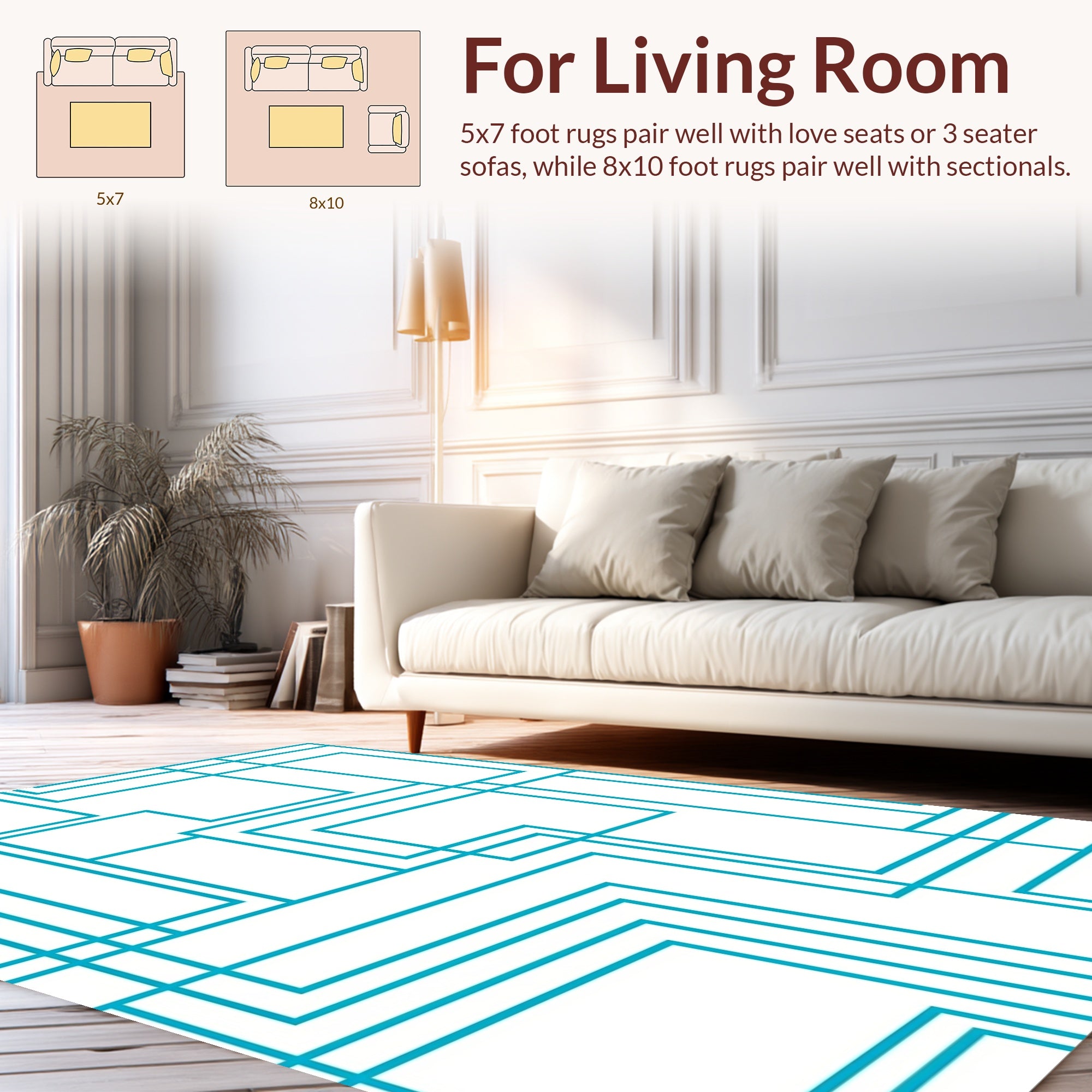 Bold Geometric Maze Pattern Rug