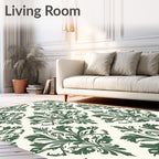 Classic Damask Floral Pattern Rug