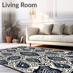 Ornate Paisley Scrollwork Design Rug