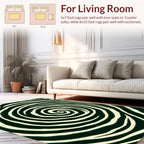 Green Swirl Abstract Pattern Rug