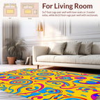 Vibrant Swirling Abstract Pattern Rug
