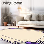 Art Nouveau Purple Geometric Border Design Rug