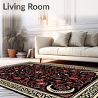 Celestial Floral Scrollwork Design Rug