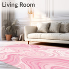 Pink Agate Swirl Pattern Rug
