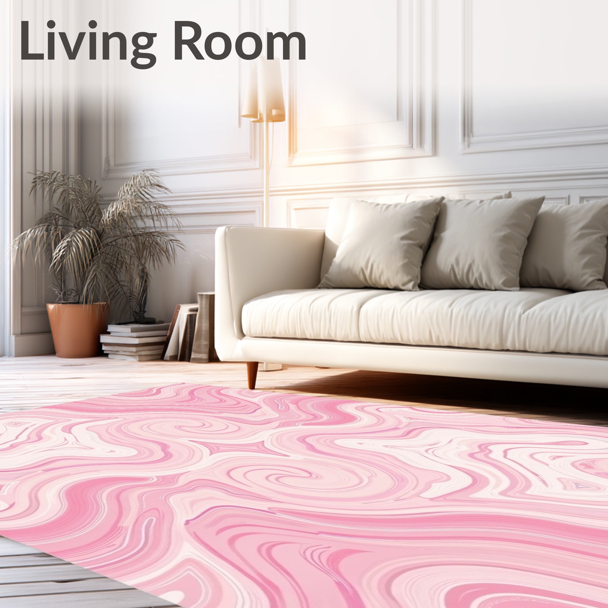 Pink Agate Swirl Pattern Rug