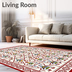 Ornate Floral Geometric Pattern Design Rug