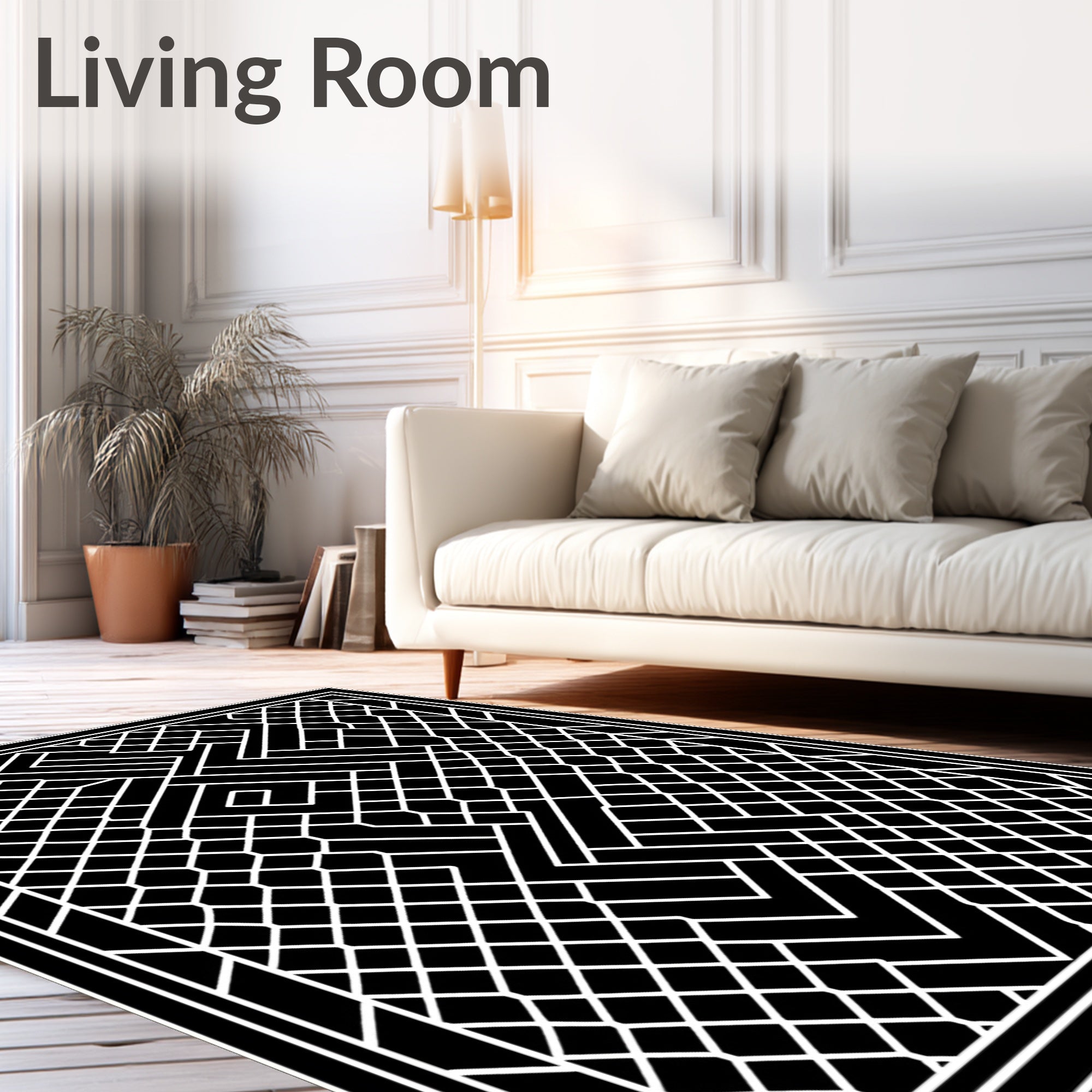 Bold Geometric Lattice Design Rug