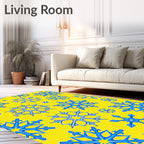 Blue 2 Snowflake Pattern Rug