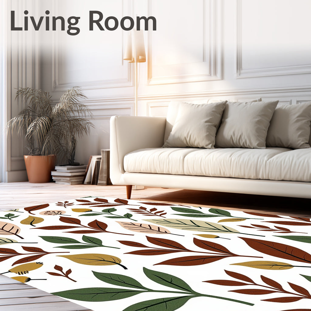 Autumn Leaves Nature Print Rug
