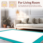 Teal Rectangular Border Design Rug