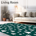 Winter Forest Snowflake Pattern Rug