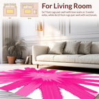 Vibrant Pink Burst Radial Design Rug