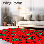 Bold Emerald Green Cross Pattern Rug