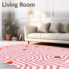 Pink Maze With Red Accents Rug