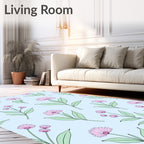 Pastel Floral Branch Pattern Rug
