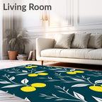 Yellow Citrus Botanical Design Rug