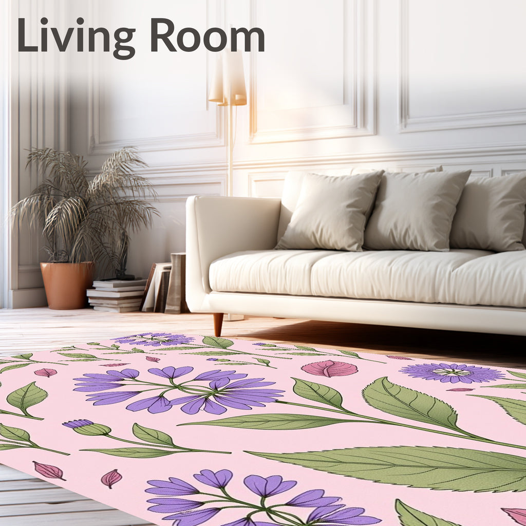 Botanical Bloom Floral Pattern Design Rug
