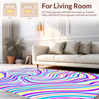 Vibrant Swirling Stripe Pattern Rug