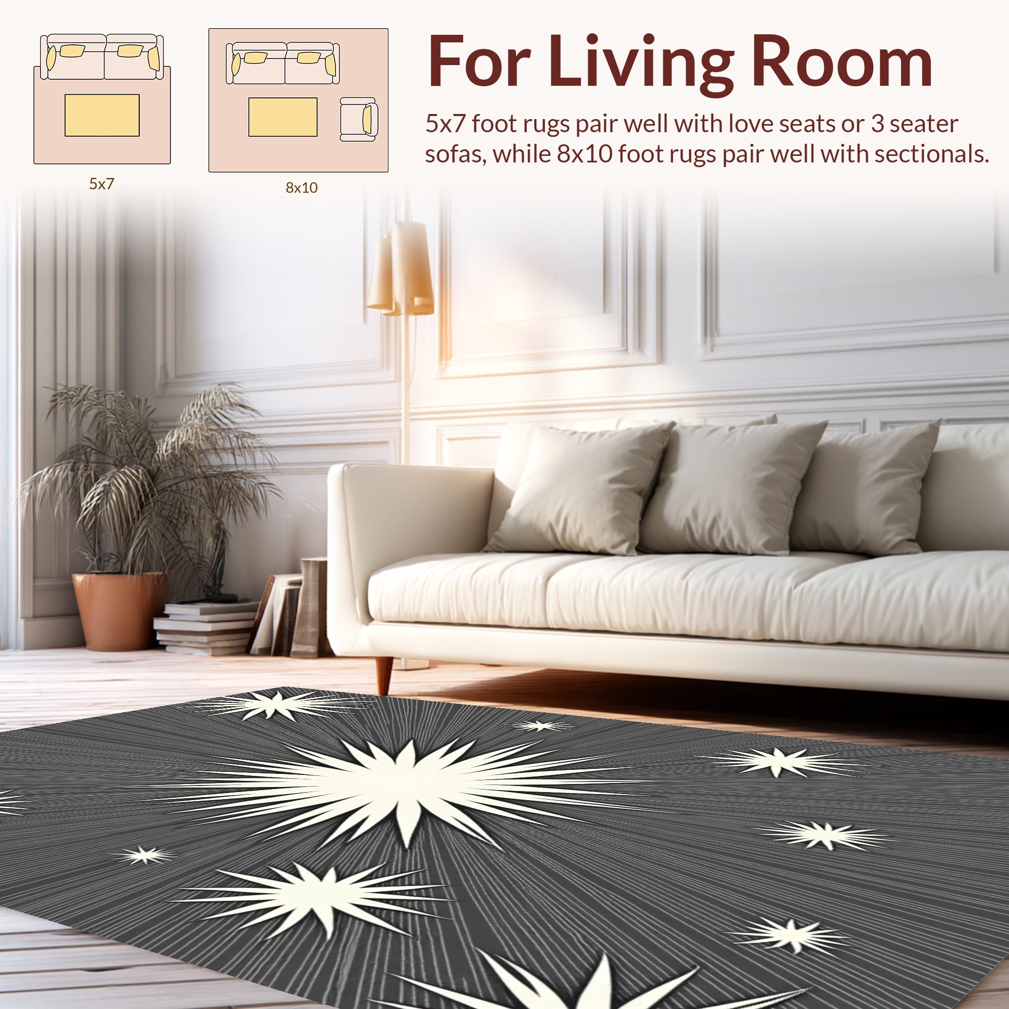 Explosive Starburst Graphic Pattern Rug