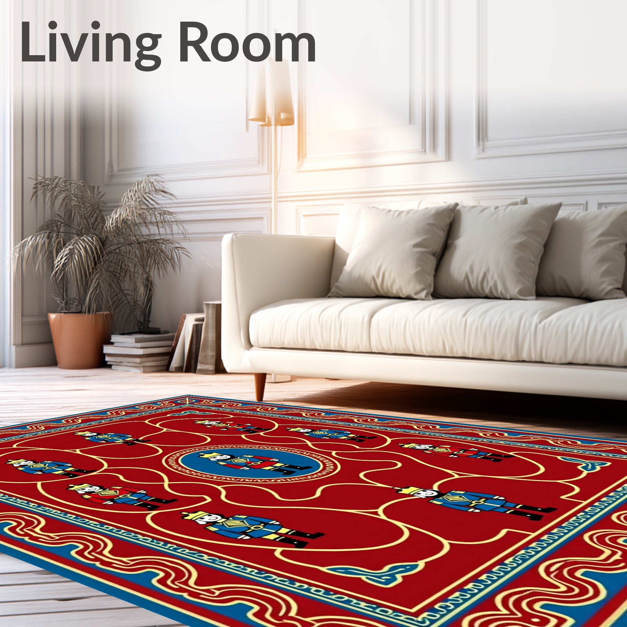 Regal Soldier Pattern On Red Rug