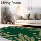 Gold Leaf Fern Motif Rug