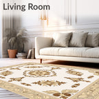 Floral Border With Medallion Center Rug