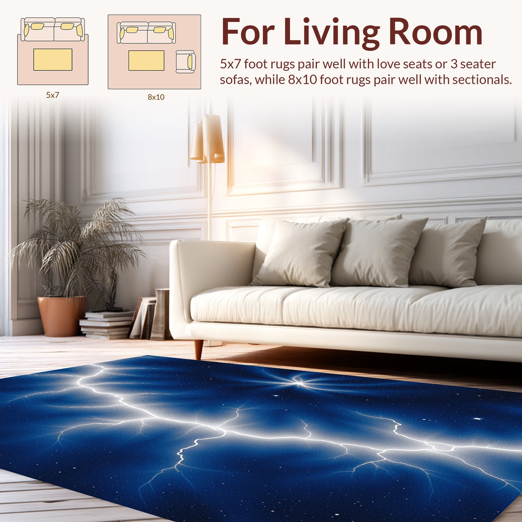 Cosmic Bolt And Stars Pattern Rug