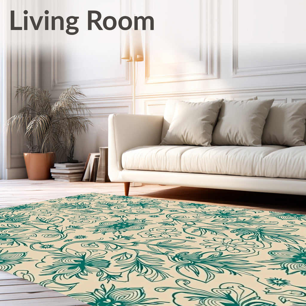 Vintage Floral Vines Pattern Rug