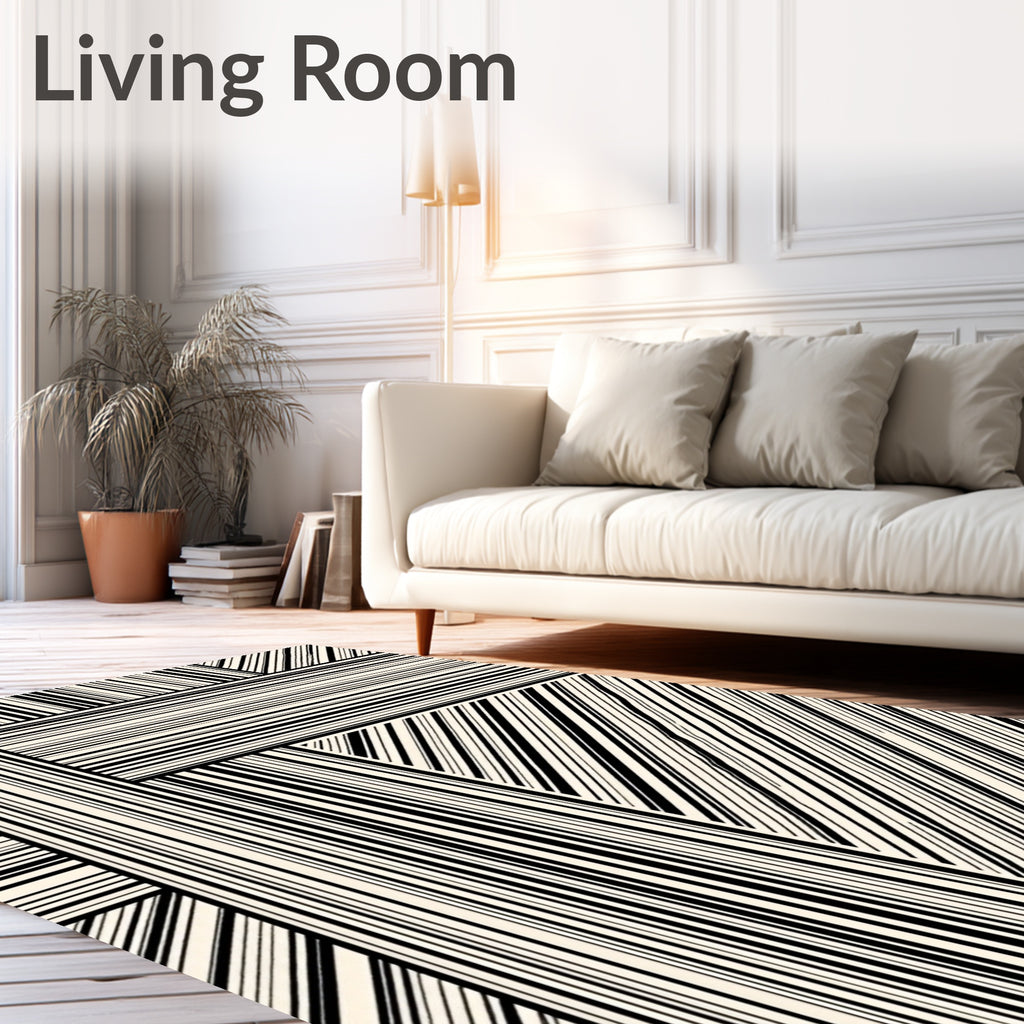 Bold Striped Rectangular Patchwork Design Rug