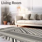 Bold Striped Rectangular Patchwork Design Rug
