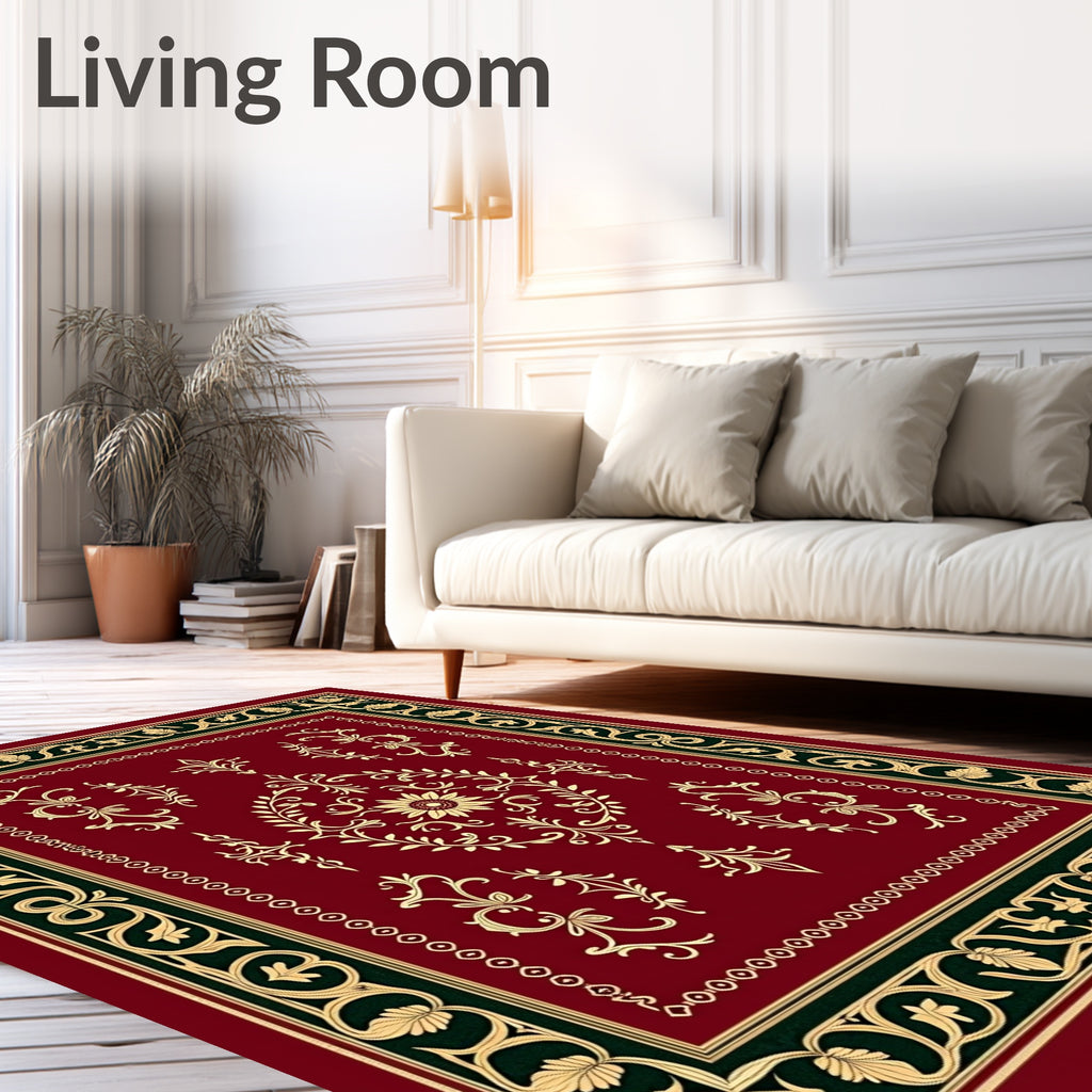 Classic Floral Medallion Border Rug