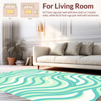 Cool Tone Wave Pattern Rug
