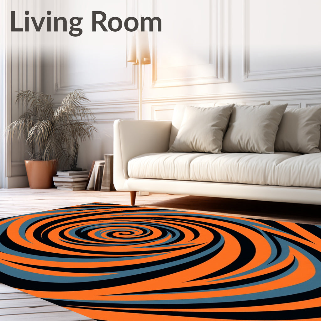 Vibrant Swirl Abstract Pattern Rug