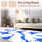Abstract Blue Spiky Cell Pattern Rug
