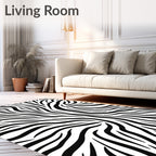 Chic Black White Zebra Stripe Design Rug