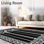 Gothic Trellis White Black Ornamental Rug