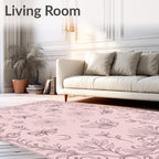 Enchanting Butterfly and Moon Motif Design Rug