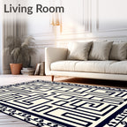 Navy Geometric Labyrinth Rug