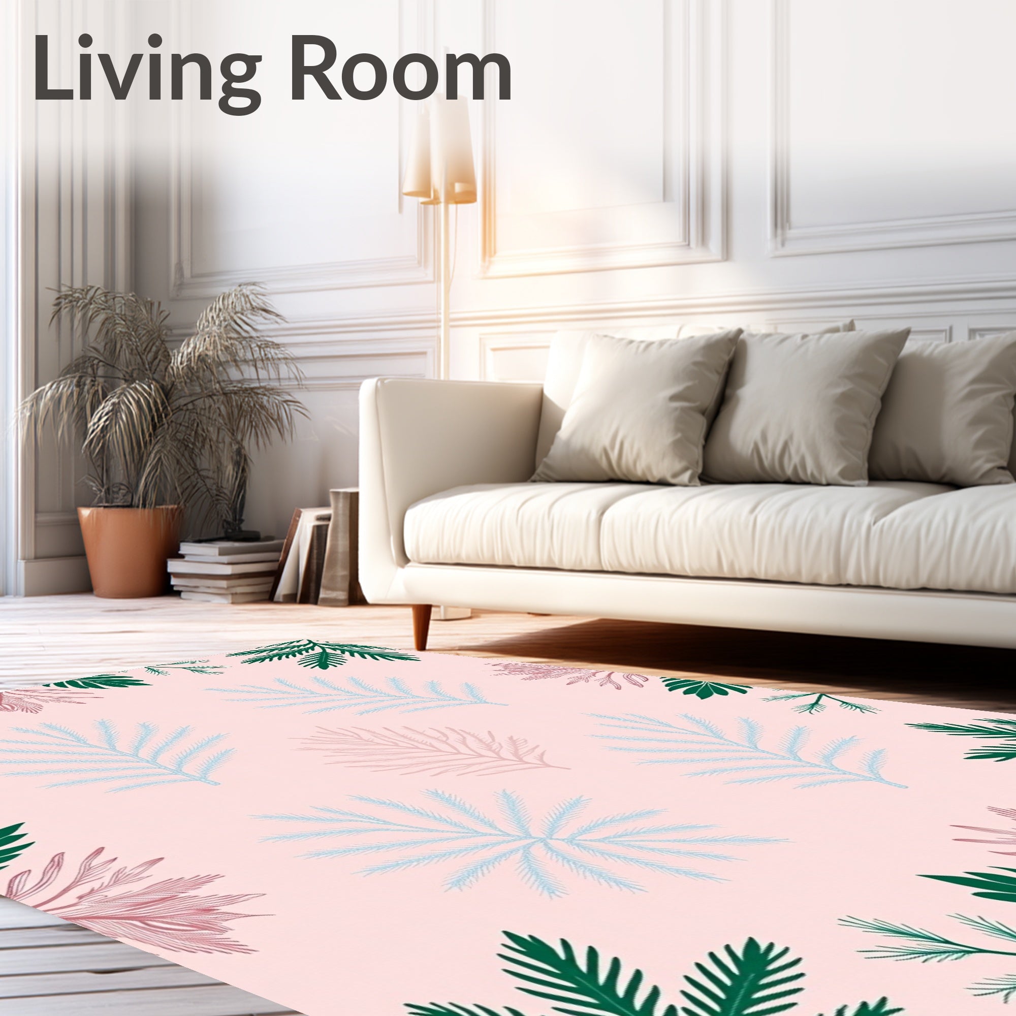 Delicate Pastel Pine Branches Rug