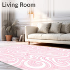 Soft Pink Swirl Harmony Abstract Rug