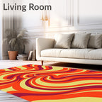 Bold Swirls Warm Abstract Pattern Rug