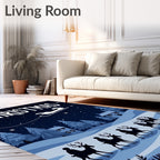 Night Sleigh Ride Festive Pattern Rug
