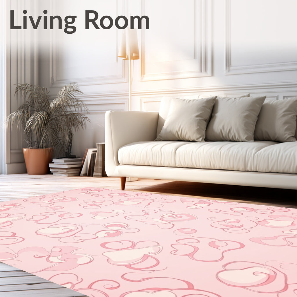 Abstract Pink Cloud Pattern Rug