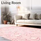Abstract Pink Cloud Pattern Rug