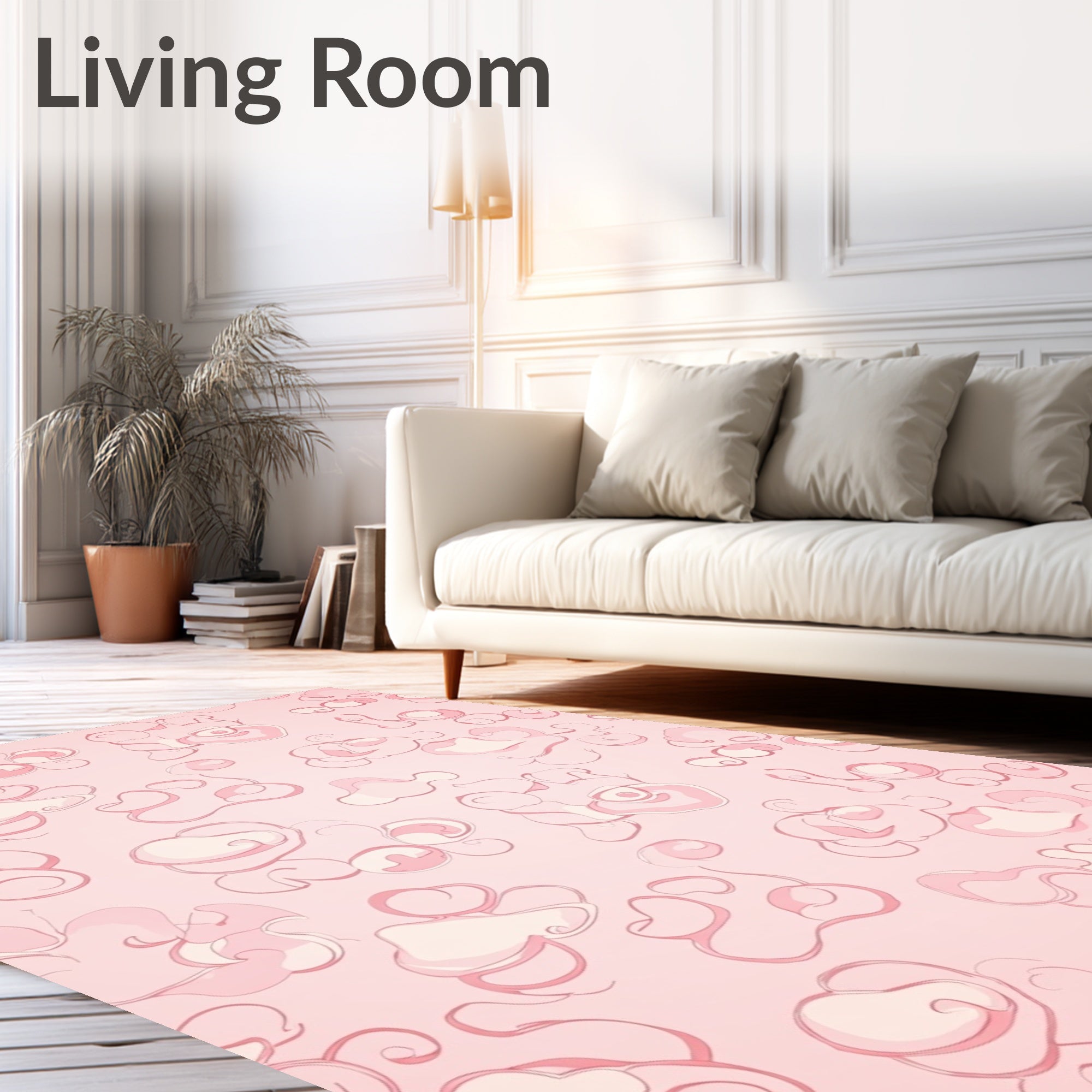 Abstract Pink Cloud Pattern Rug
