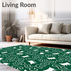 Abstract Swirls With White Accents Pattern Rug